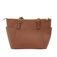 Premium 100% Genuine Leather Ladies Shoulder Tote Bag – Elegant Brown Handbag - Image 4