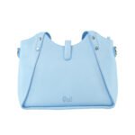 Premium 100% Genuine Leather Sky Blue Shoulder Tote Bag – Elegant Ladies Handbag