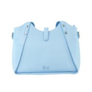 Premium 100% Genuine Leather Sky Blue Shoulder Tote Bag – Elegant Ladies Handbag