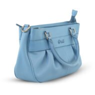 Premium 100% Genuine Leather Sky Blue Handbag – Elegant Ladies Shoulder & Crossbody Bag
