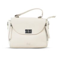 Premium 100% Genuine Leather Cream Top Handle Bag – Elegant Ladies Crossbody Handbag