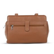 Premium 100% Genuine Leather Brown Crossbody Bag – Elegant Ladies Shoulder Handbag - Image 2