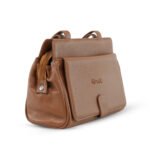 Premium 100% Genuine Leather Brown Crossbody Bag – Elegant Ladies Shoulder Handbag