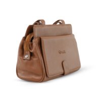 Premium 100% Genuine Leather Brown Crossbody Bag – Elegant Ladies Shoulder Handbag