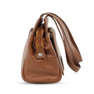 Premium 100% Genuine Leather Brown Crossbody Bag – Elegant Ladies Shoulder Handbag - Image 3