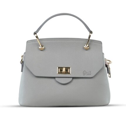 Premium 100% Genuine Leather Cream Top Handle Bag – Elegant Ladies Crossbody Handbag